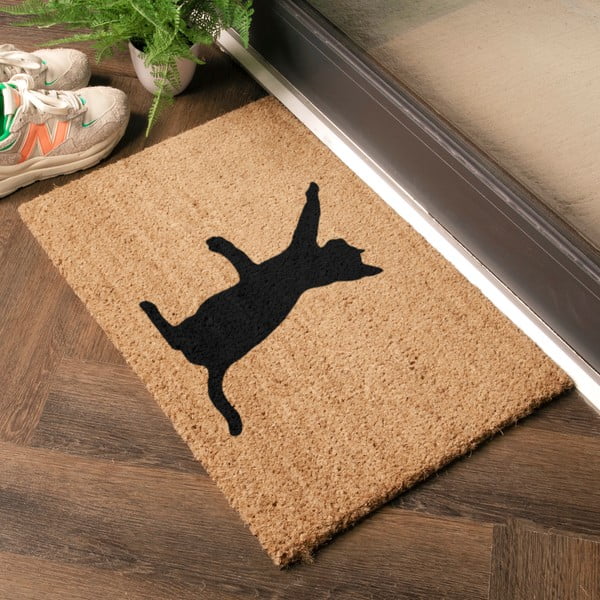 Rohožka z kokosového vlákna 40x60 cm Cat – Artsy Doormats-image-1