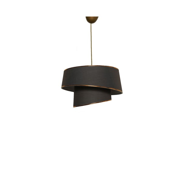 Závěsné svítidlo v antracitovo-zlaté barvě s textilním stínidlem ø 32 cm Barette – Opviq lights