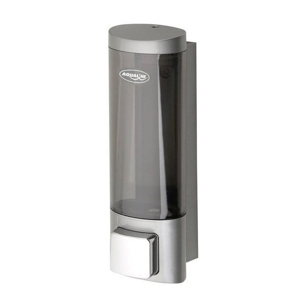 Nástěnný plastový dávkovač mýdla v leskle stříbrné barvě 200 ml Aqualine  – Sapho