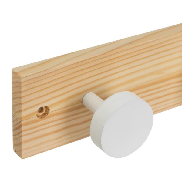 Bílý/v přírodní barvě nástěnný věšák z borovicového dřeva 40 cm Anillos – Casa Selección-image-1