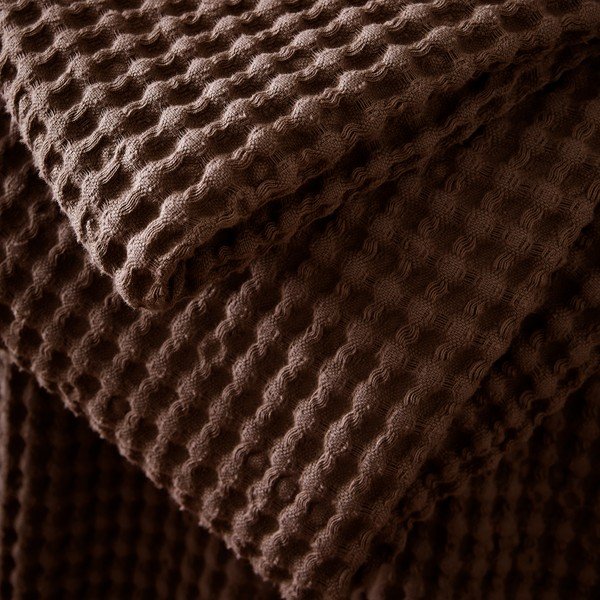 Tmavě hnědá bavlněná deka 150x200 cm Jaipur Chunky Waffle – Pineapple Elephant-image-3