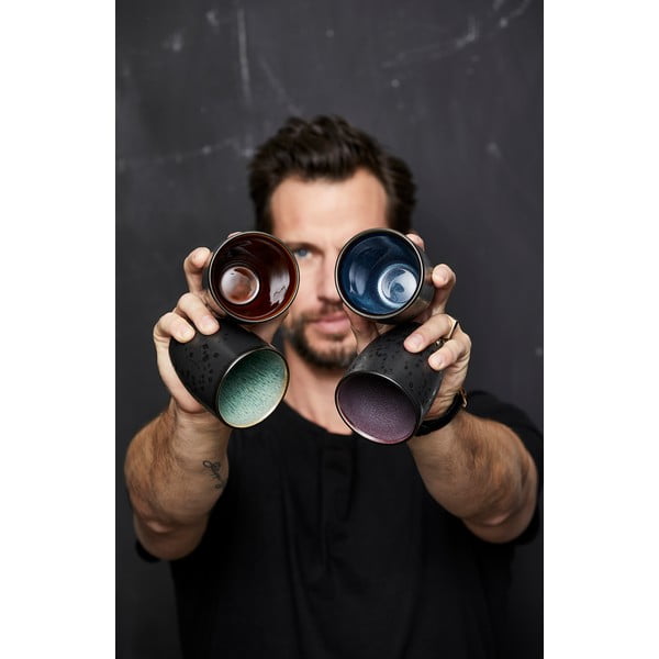 Černé keramické hrnky v sadě 4 ks na latte 270 ml Gastro Black/Mix – Bitz-image-3