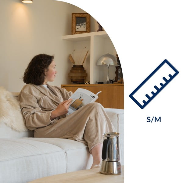 Taupe župan z mikroplyše velikost S/M Elena – Tiseco Home Studio-image-2