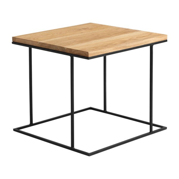 Odkládací stolek s černým podnožím a dubovou deskou Custom Form Walt