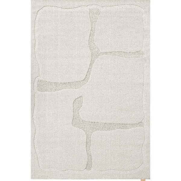 Světle šedý vlněný koberec 200x300 cm Morphic Organica – Agnella