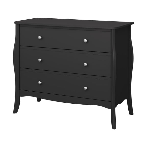 Černá nízká komoda 97x80 cm Baroque - Tvilum-image-1