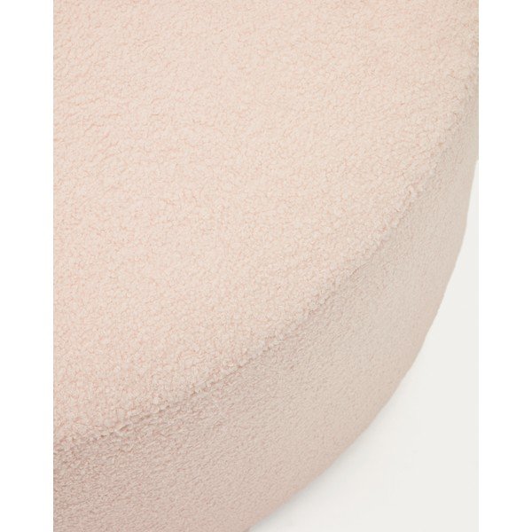 Světle růžový taburet z textilie bouclé Kaeli – Kave Home-image-1