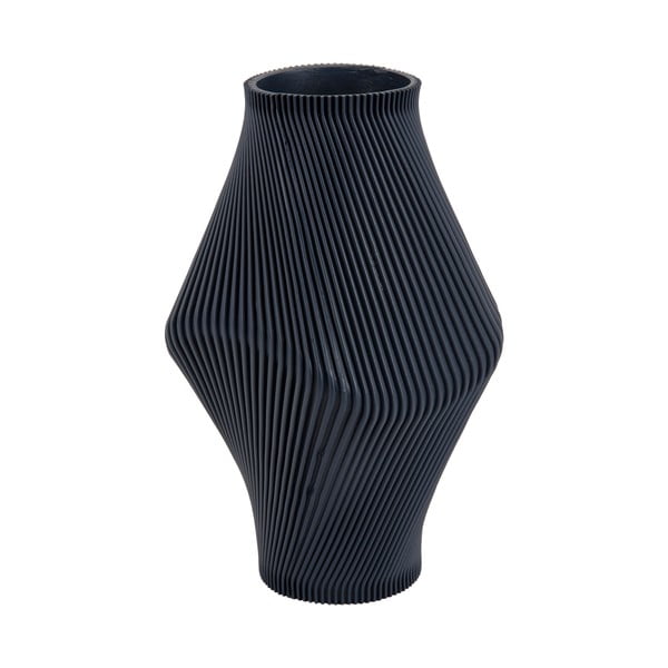 Tmavě modrá váza z polyresinu (výška 30 cm) Twisted Rib – PT LIVING