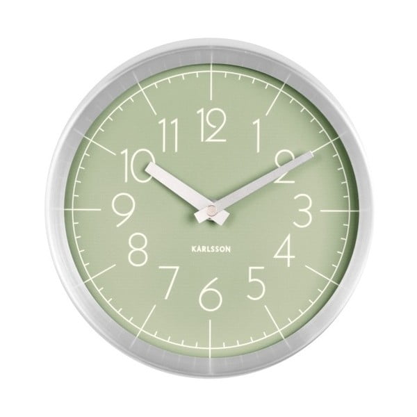 Zelené nástěnné hodiny Karlsson Convex