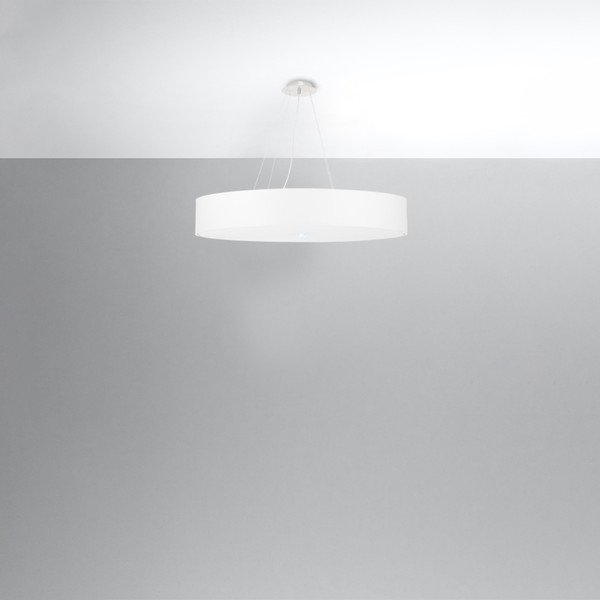 Bílé závěsné svítidlo s textilním stínidlem ø 80 cm Herra – Sollux-image-3