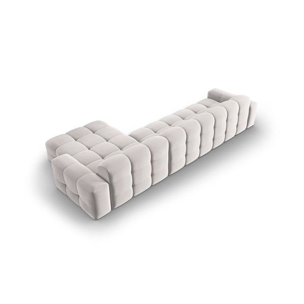 Světle šedá sametová rohová pohovka (pravý roh) Kendal – Micadoni Home-image-4