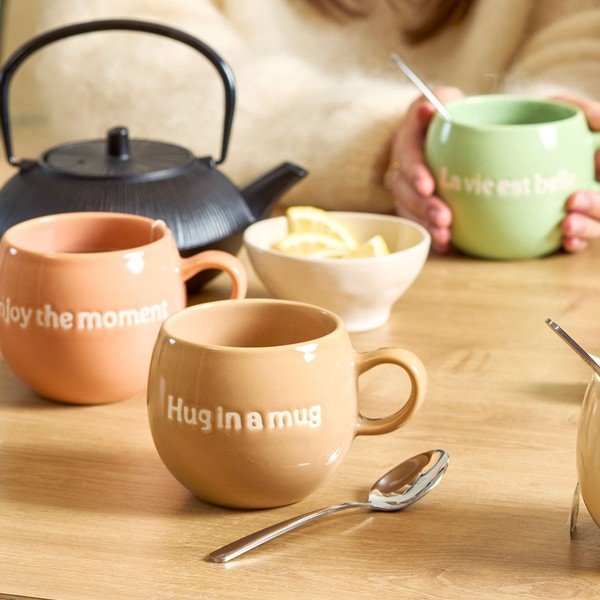 Hnědý kameninový hrnek 420 ml Muggies – Salt&Pepper-image-1