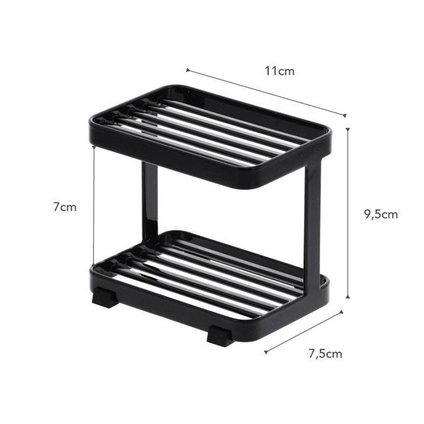 Černá patrová mýdlenka s odkládací plochou íYAMAZAKI Tower-image-3