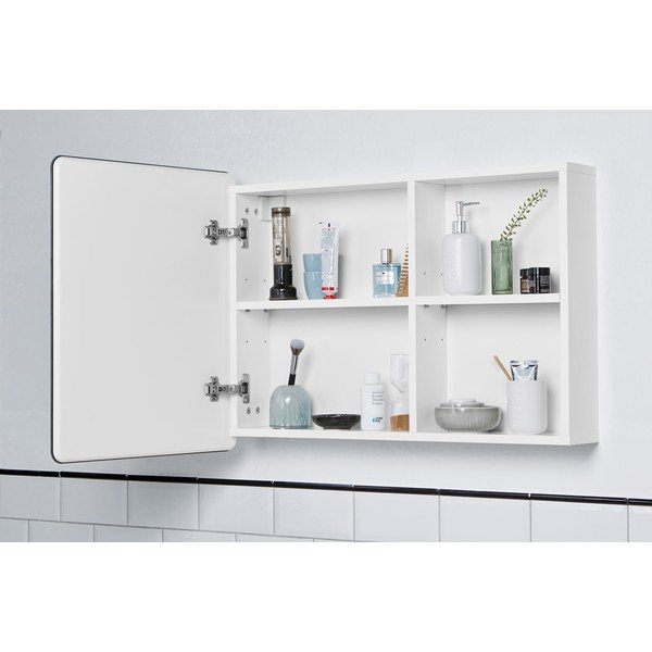 Bílá závěsná koupelnová skříňka se zrcadlem 80x58 cm Color Bath – Tom Tailor-image-1