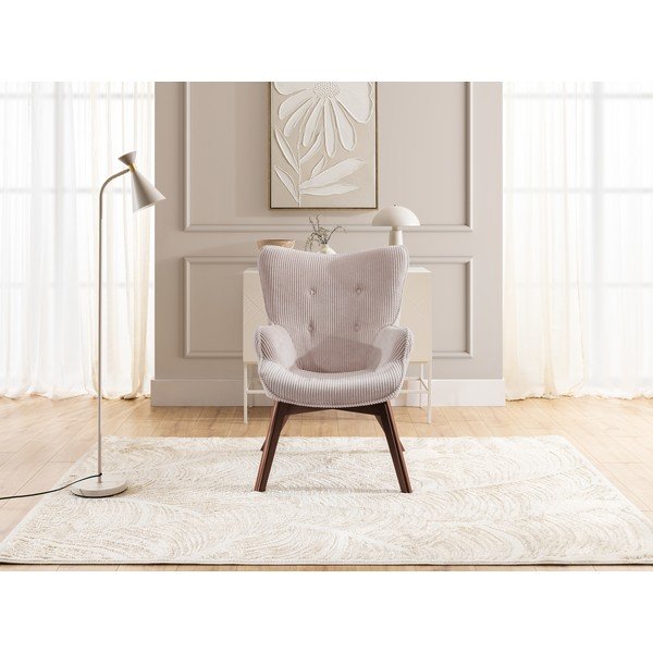 Světle růžové manšestrové křeslo Niko – Ropez-image-1