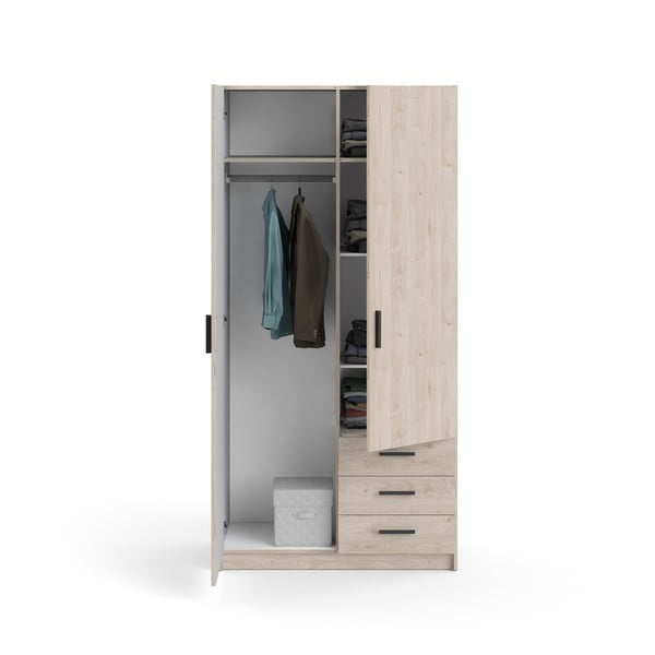 Šatní skříň v dekoru dubu v přírodní barvě 99x200 cm Sprint – Tvilum-image-2