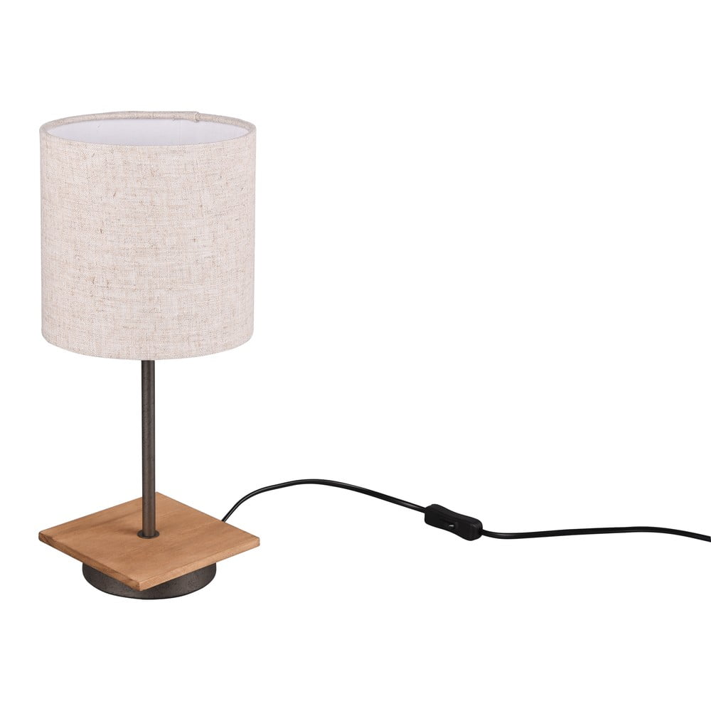 Stolní lampa v béžovo-přírodní barvě s textilním stínidlem (výška 40 cm) Elmau – Trio