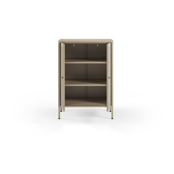 Krémová kovová skříňka 70x100x40 cm Fayna – Marckeric-image-2