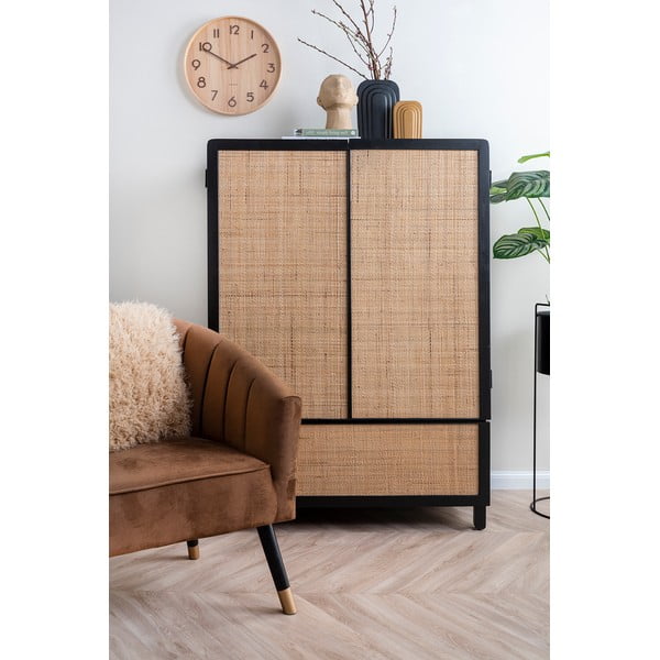 Černá/hnědá šatní skříň 100x140 cm Galant - Leitmotiv-image-1
