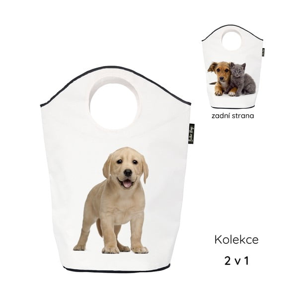 Bílý látkový dětský koš na hračky 57x26x70 cm The Cutest Ones – Butter Kings-image-2