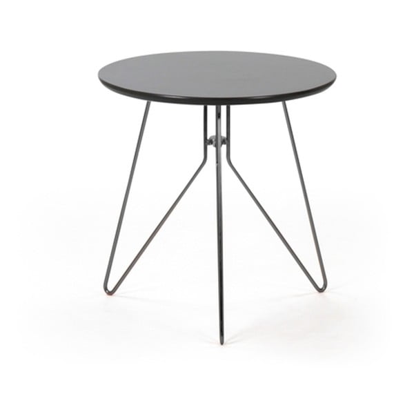 Antracitový příruční stolek PLM Barcelona Alegro, ⌀ 40 cm