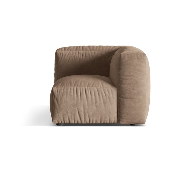 Světle hnědý modul pohovky z textilie bouclé (variabilní roh) Martina – Micadoni Home