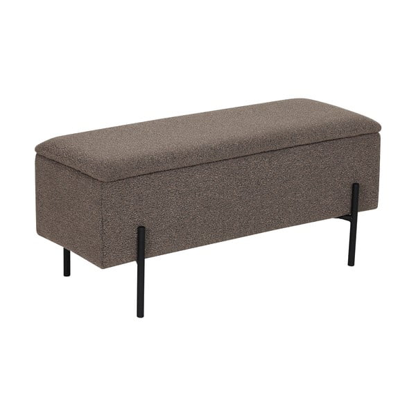 Hnědá lavice z textilie bouclé Watford – House Nordic-image-3