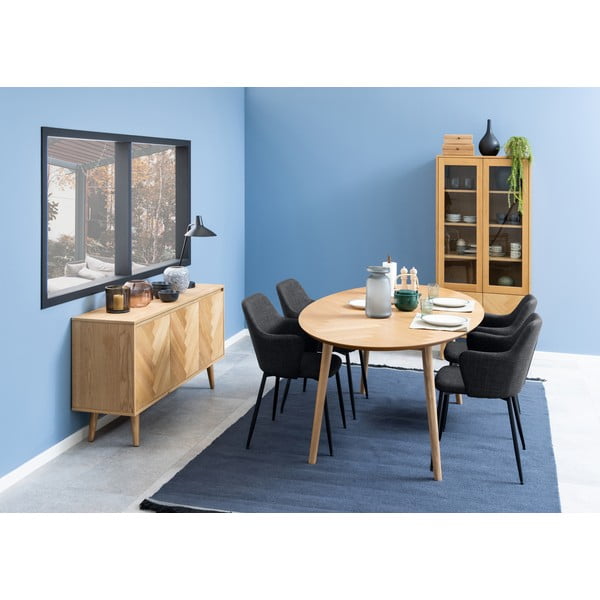 Antracitová čalouněná jídelní křesla v sadě 2 ks Ilsa – Actona-image-2