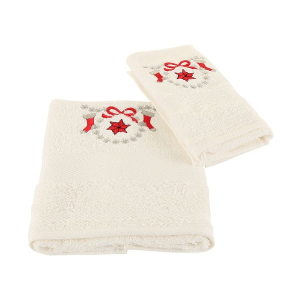 Vánoční sada bílého ručníku a osušky Corap-image-1