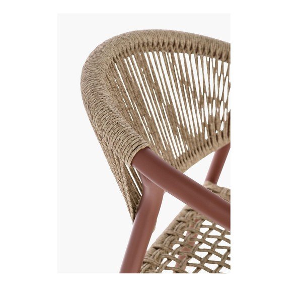 Červená/v přírodní barvě kovová zahradní židle Canarias – Bizzotto-image-1