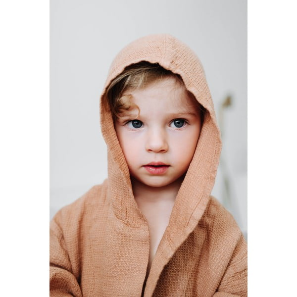 Dětský oranžový lněný župan Linen Tales Nature, vel. 122 - 128-image-3