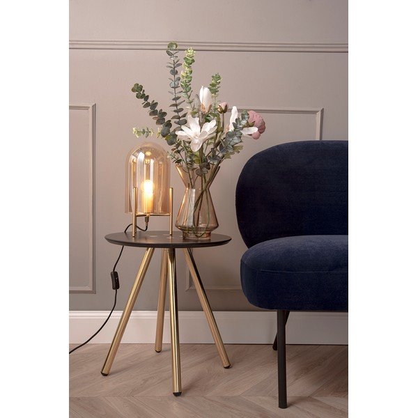 Hořčicově žlutá skleněná stolní lampa Leitmotiv Bell, výška 30 cm-image-1