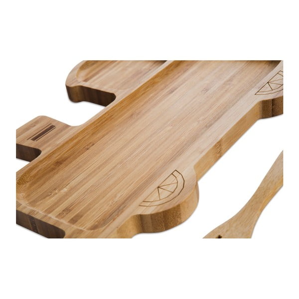 Set dětského talíře ve tvaru vláčku a příborů z bambusového dřeva Bambum-image-2