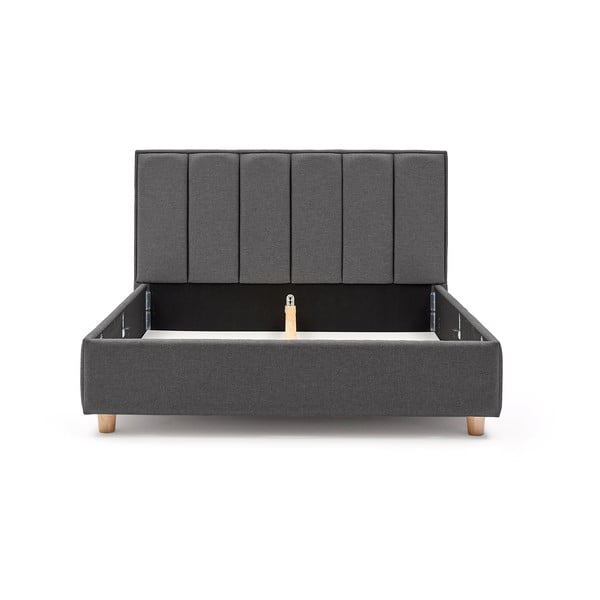 Tmavě šedá dvoulůžková postel s úložným prostorem ProSpánek Wega, 180 x 200 cm-image-3