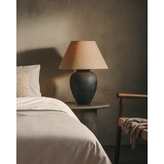 Černo-béžová stolní lampa s textilním stínidlem (výška 60 cm) Mercadal – Kave Home