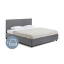 Šedá čalouněná dvoulůžková postel s úložným prostorem s matrací/s roštem 180x200 cm Myra Slim Line – Bonami Selection