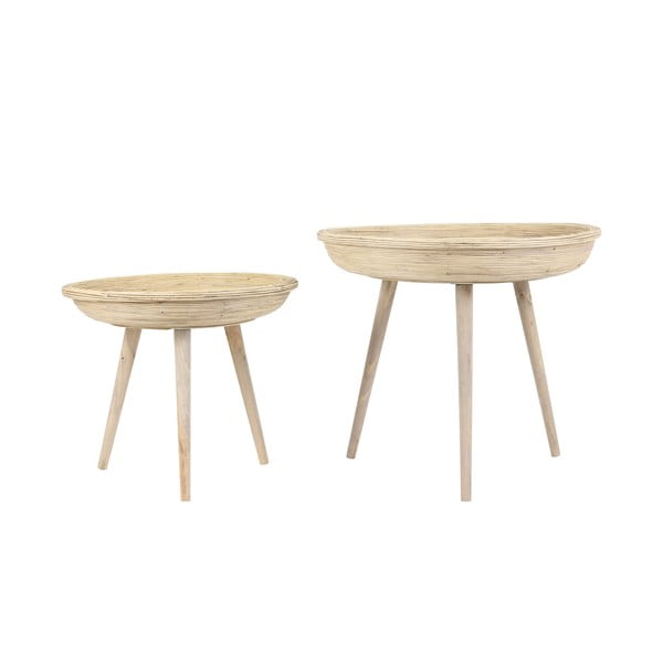 Ratanové kulaté odkládací stolky v sadě 2 ks ø 56 cm Colon – Light & Living-image-3