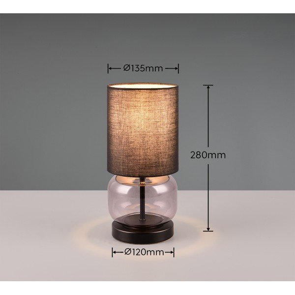 Černo-fialová stolní lampa s textilním stínidlem (výška 28,5 cm) Elio – Trio-image-3