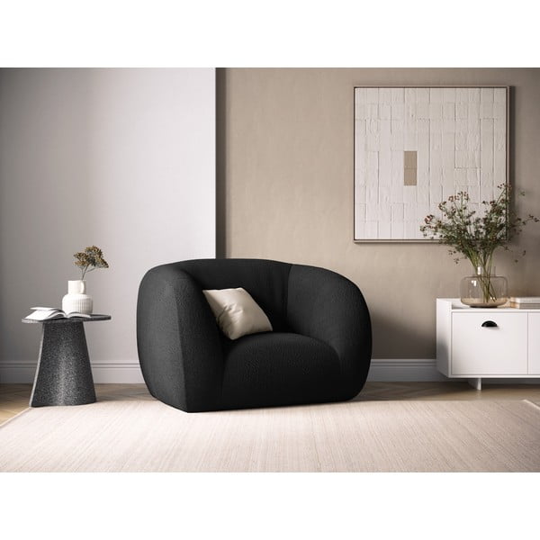 Tmavě šedé křeslo z textilie bouclé Essen – Cosmopolitan Design-image-1