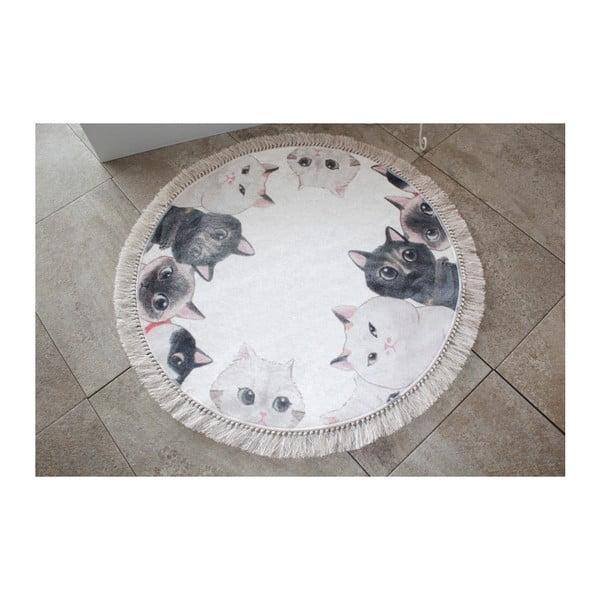 Koupelnová předložka Confetti Bathmats Angry Cats, ⌀ 90 cm