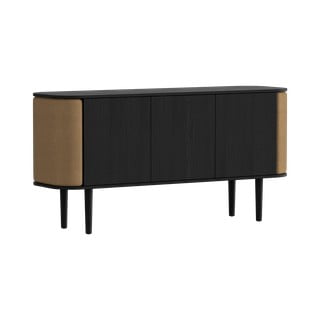 Černo-hnědá nízká komoda v dekoru dubu 150x75 cm Treasures – UMAGE