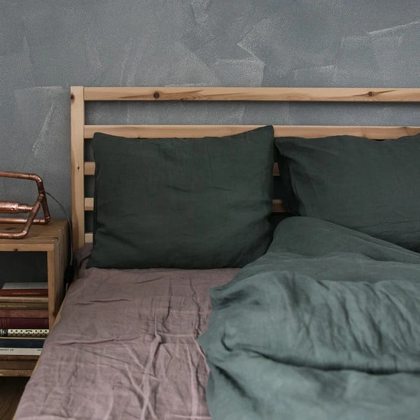 Růžovo-hnědé lněné prostěradlo 180x260 cm Ashes of Roses – Linen Tales-image-1