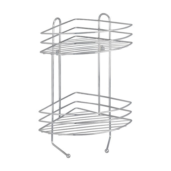 Dvoupatrová pochromovaná rohová nástěnná polička Wenko Exclusive-image-3