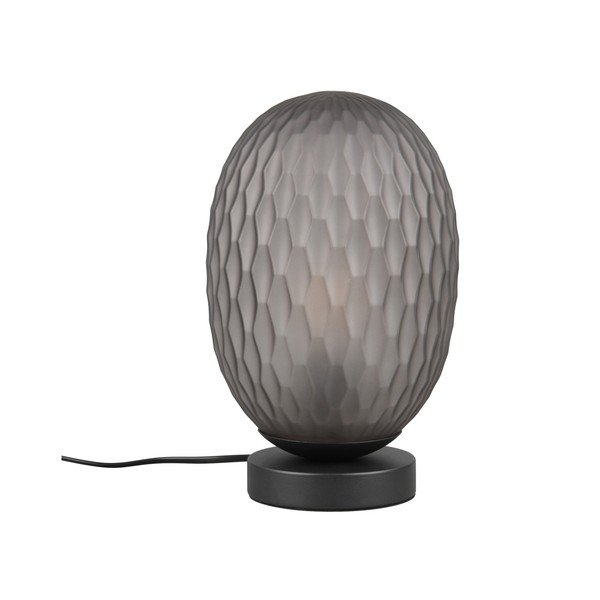 Matně černá stolní lampa se skleněným stínidlem (výška 28,5 cm) Facette – Trio