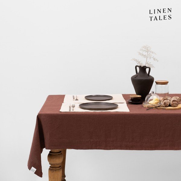 Lněný ubrus 140x200 cm Chocolate – Linen Tales
