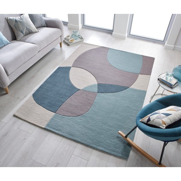 Modro-béžový vlněný koberec 230x160 cm Glow - Flair Rugs-image-1