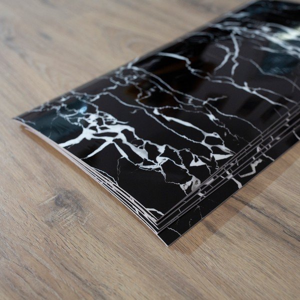 Samolepicí panely na zeď v sadě  6 ks 60x30 cm Nero Marquina – SP TREND-image-1