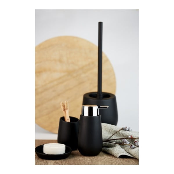 Černý keramický kelímek na kartáčky Wenko Badi-image-3