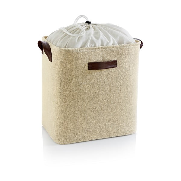 Béžový látkový koš na prádlo 55 l – Mioli Decor
