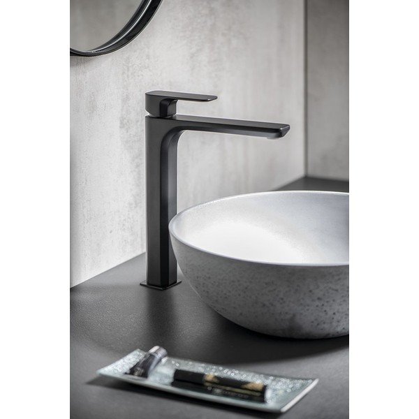 Matně černá stojánková umyvadlová baterie Spy – Sapho-image-1